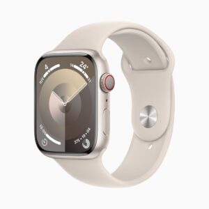 Apple Watch Series 9 Wi‑Fi 4 Bluetooth 5.3 Caixa estelar de alumínio – 45 mm • Pulseira esportiva estelar