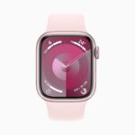 Apple Watch Series 9 GPS + Cellular • Caixa rosa de alumínio – 41 mm • Pulseira esportiva rosa-clara – P_M (2)