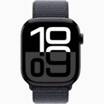 Apple Watch Series 10 GPS • Caixa preta brilhante de alumínio – 46 mm • Pulseira loop esportiva tinto (2)