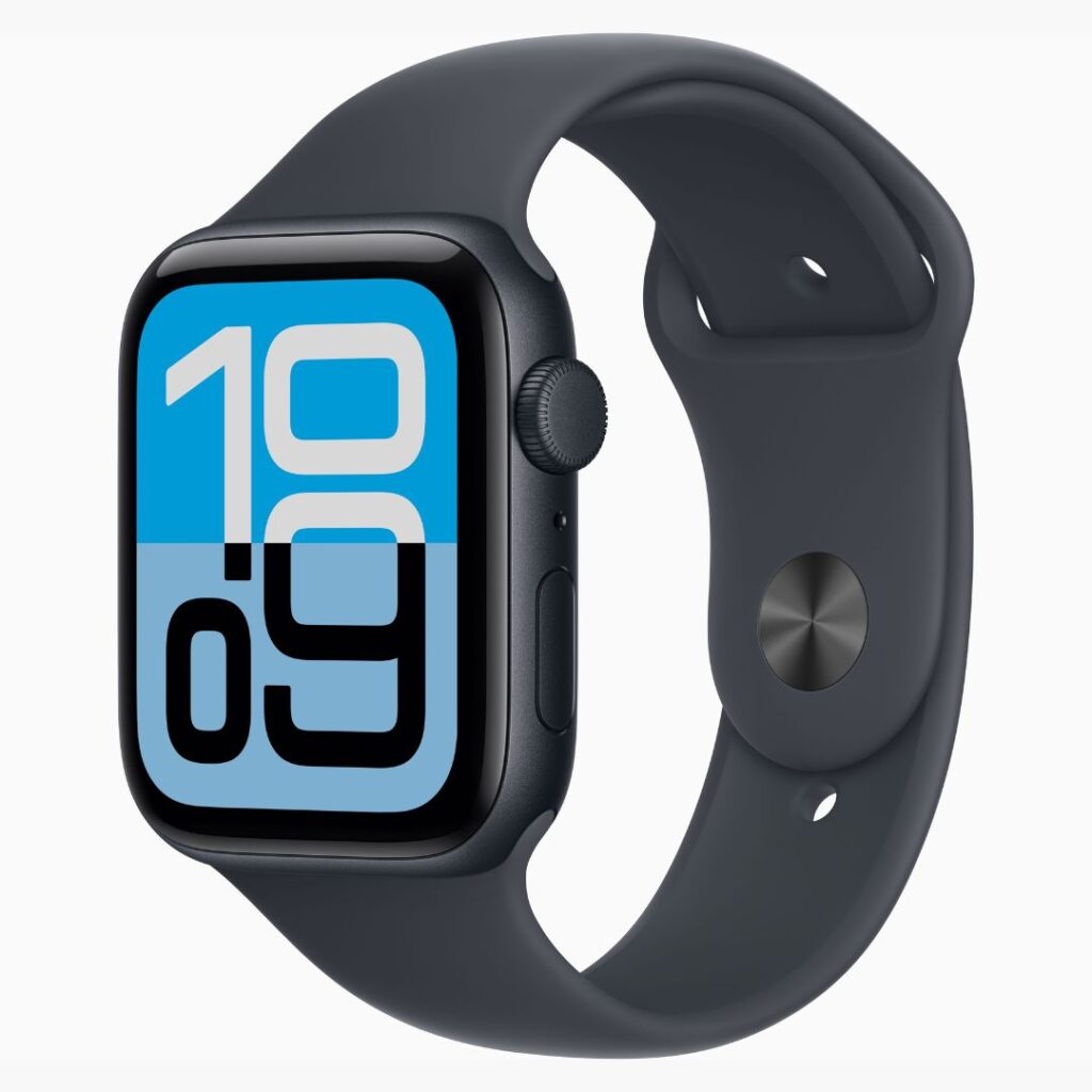Apple Watch SE 3 GPS • Caixa meia-noite de alumínio – 44 mm • Pulseira esportiva meia-noite