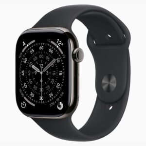 Apple Watch Series 11 Caixa de Titânio Ardósia com Pulseira Esportiva Preta