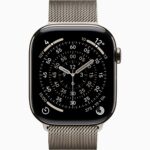 Apple Watch Series 11 GPS + Cellular • Caixa natural de titânio – 46 mm • Pulseira natural estilo milanês (2)