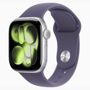 Apple Watch Series 11 Caixa de Alumínio Prateada com Pulseira Esportiva Roxo-névoa
