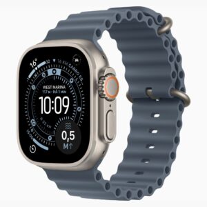 Apple Watch Ultra 3 Caixa de Titânio Natural com Pulseira Oceano Azul-âncora