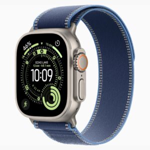 Apple Watch Ultra 3 Caixa de Titânio Natural com Pulseira Loop Trail Azul