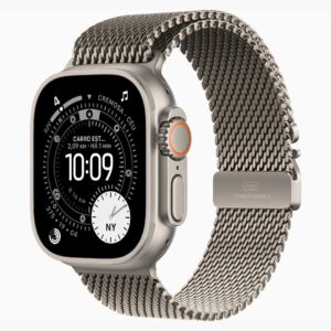 Apple Watch Ultra 3 Caixa de Titânio Natural com Pulseira Milanês de Titânio Natural